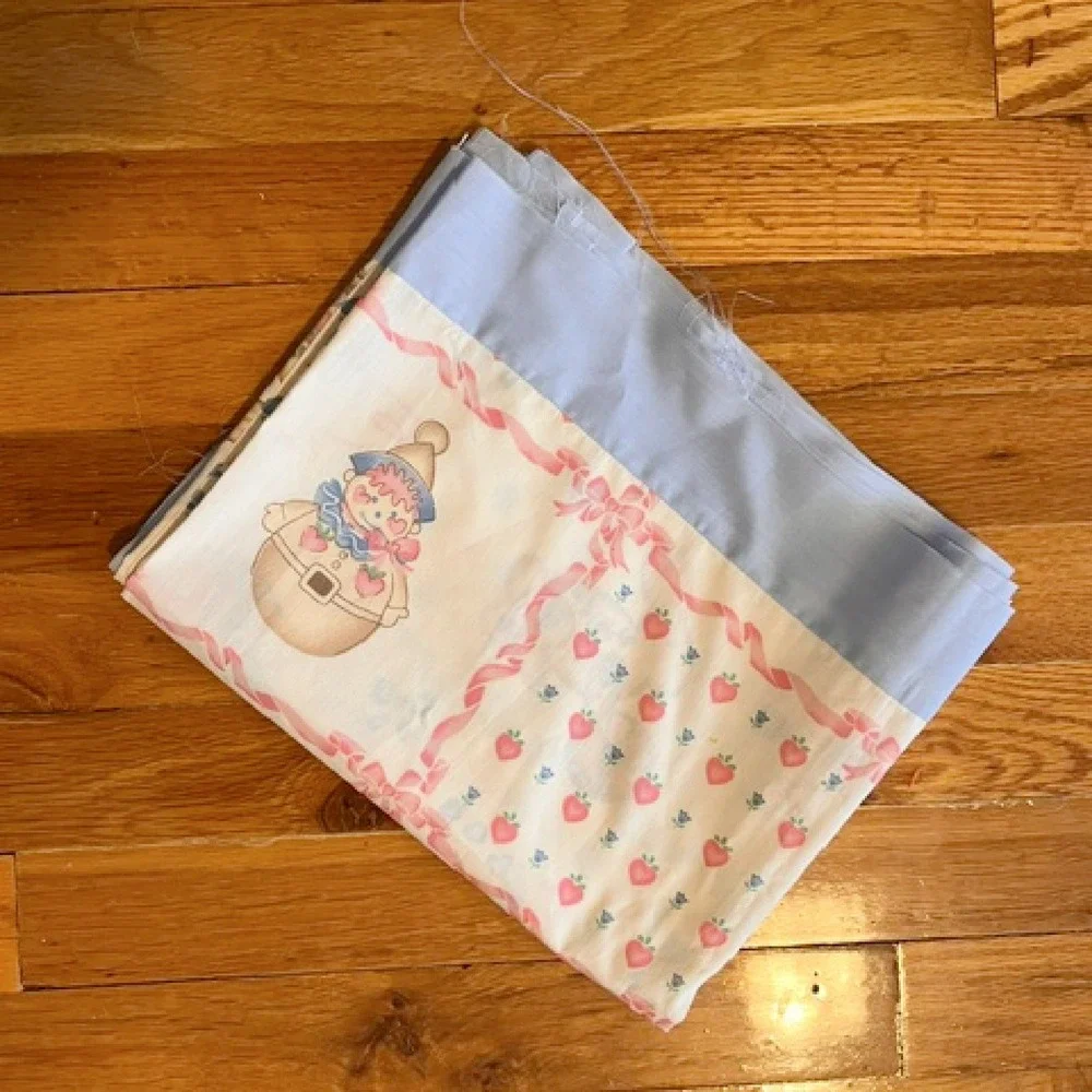 Baby Toy‎ Quilt top in blue and pink pastel colors